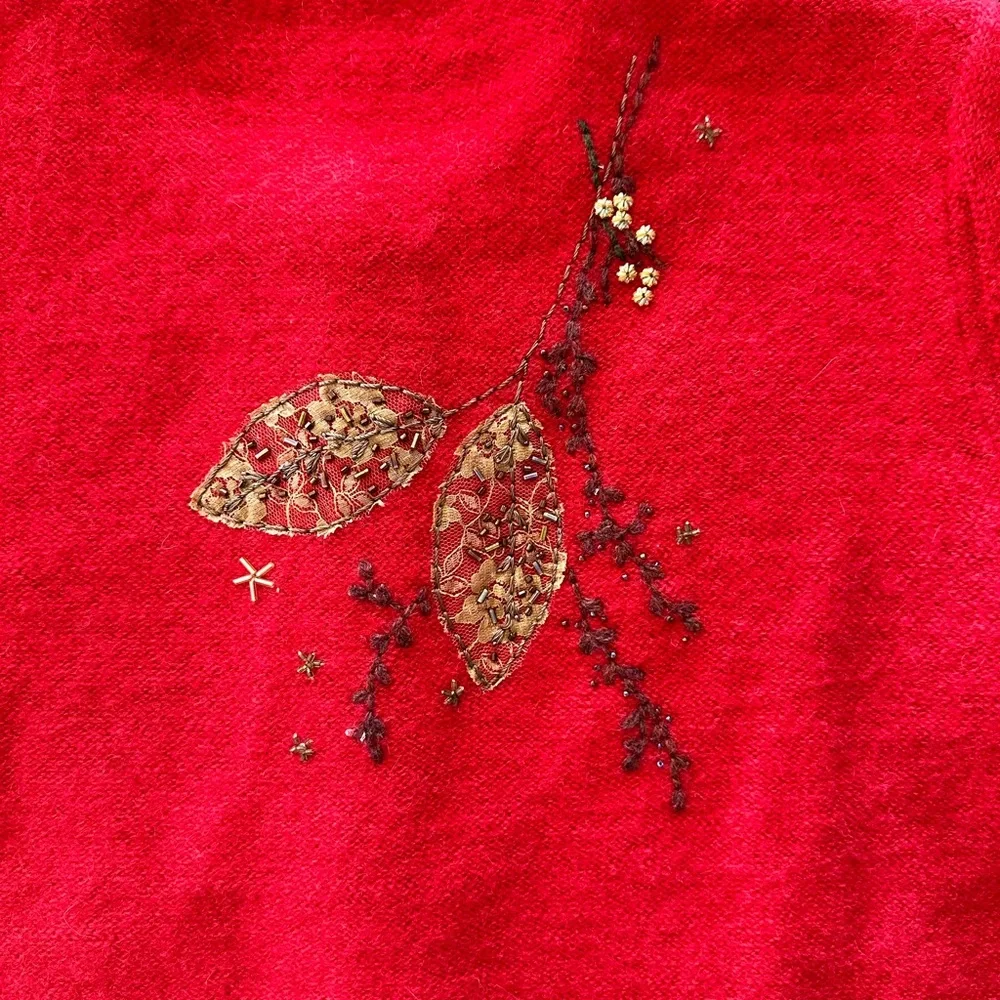 ✨VTG✨SUSAN BRISTOL Beautiful Vintage
Red Wool Embellished Size Small BUTTON UP - Picture 6 of 11